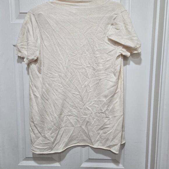 J.Crew Small Ivory Cotton Open Front Short Sleeve Cardigan Sweater - Picture 11 of 11